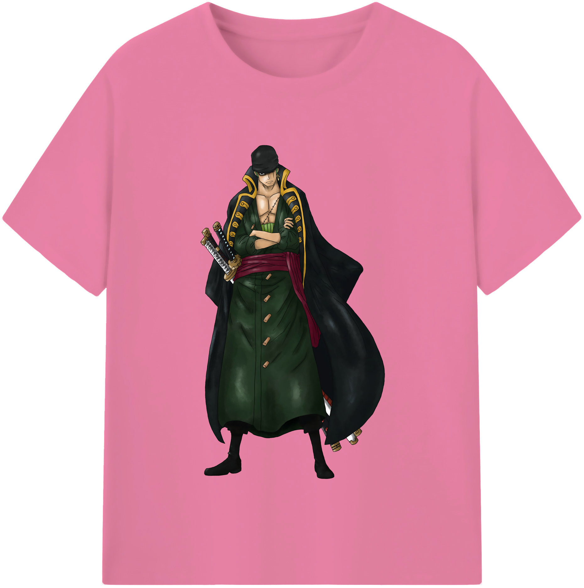 ワンピース ロロノア・ゾロ ONE PIECE Roronoa Zoro 綿100％半袖Tシャツ（フロントプリント）